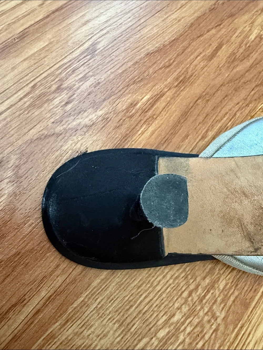 CHANEL Two-Tone Black and Silver Slip-On Mules
